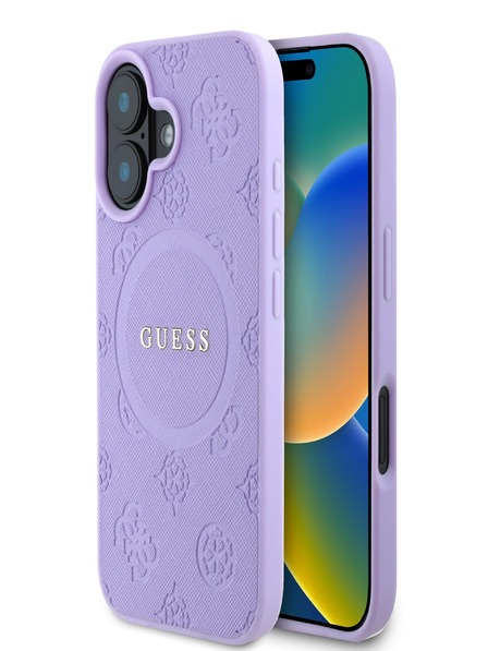 Guess Saffiano Peony Stamp MagSafe Phone 16 Purple Калъф за телефон