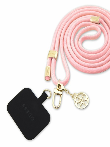 Guess Crossbody Cord 4G Charm Gold/Pink Калъф за телефон