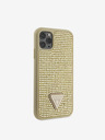 Guess Rhinestones Triangle Metal Logo Kryt pro iPhone 11 Pro Gold Калъф за телефон