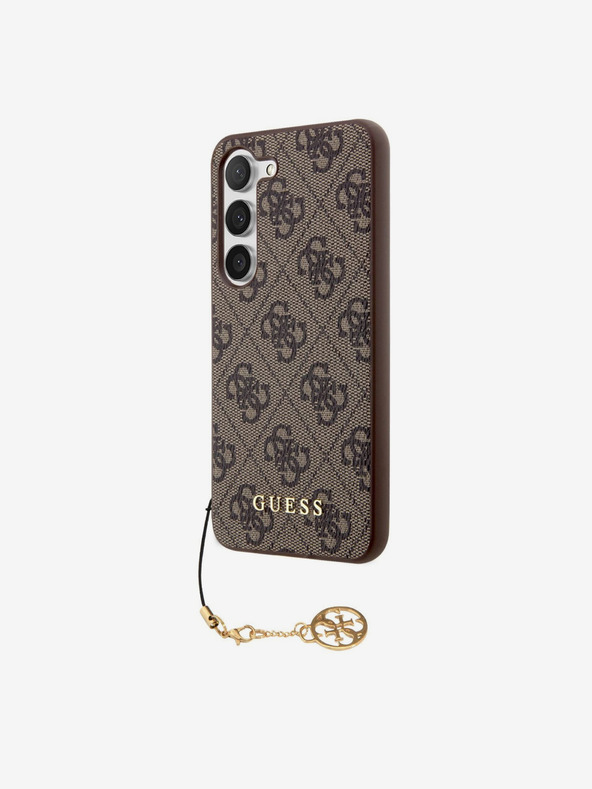 Guess 4G Charm Zadní Kryt pro Samsung Galaxy S23 Brown Калъф за телефон