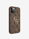 Guess PU 4G Metal Logo Zadní Kryt pro iPhone 12/12 Pro Brown Калъф за телефон