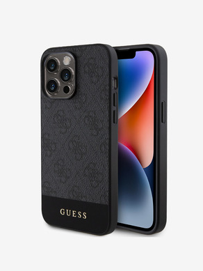 Guess PU 4G Stripe MagSafe Zadní Kryt pro iPhone 15 Pro Max Black Калъф за телефон