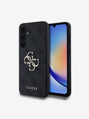 Guess PU 4G Metal Logo Zadní Kryt pro Samsung Galaxy A35 5G Grey Калъф за телефон