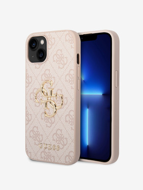 Guess PU 4G Metal Logo iPhone 15 Plus Pink Калъф за телефон