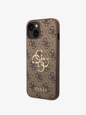 Guess PU 4G Metal Logo iPhone 14 Plus Brown Калъф за телефон