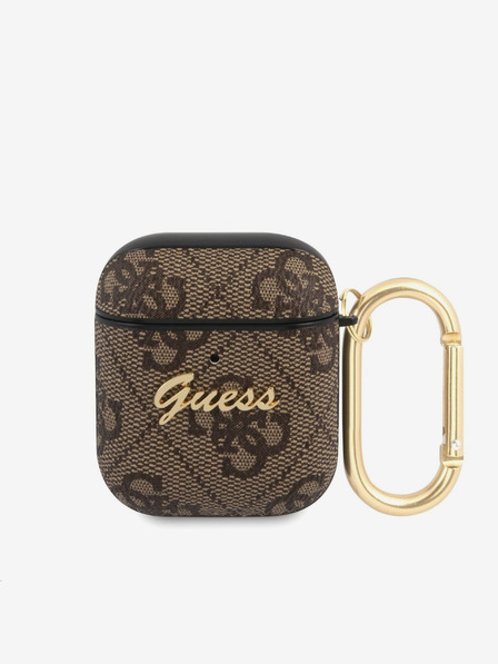 Guess 4G Script PC/PU Airpods 1/2 Brown Калъф