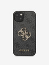 Guess PU 4G Metal Logo Zadní Kryt pro iPhone 13 Grey Калъф за телефон