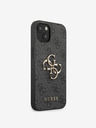 Guess PU 4G Metal Logo Zadní Kryt pro iPhone 13 Grey Калъф за телефон