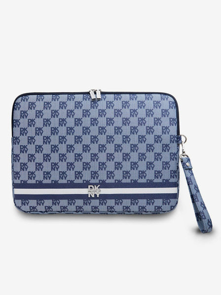 DKNY PU Leather Checkered Pattern and Stripe Notebook 13/14 Blue" Калъф