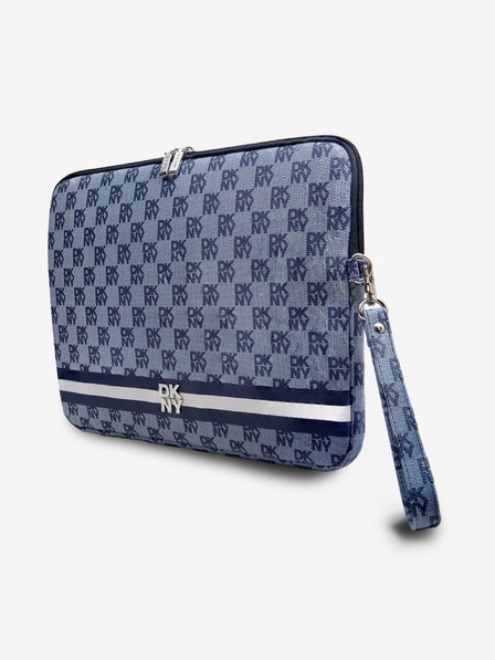 DKNY PU Leather Checkered Pattern and Stripe Notebook 13/14 Blue" Калъф