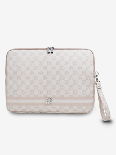 DKNY PU Leather Checkered Pattern and Stripe Notebook 13/14 Pink" Калъф