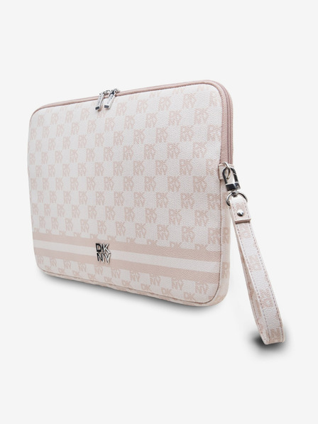 DKNY PU Leather Checkered Pattern and Stripe Notebook 13/14 Pink" Калъф