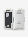 DKNY PU Leather Repeat Pattern Stack Logo MagSafe Zadní Kryt pro iPhone 16 Pro Black Калъф за телефон