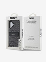 DKNY PU Leather Repeat Pattern Tonal Stripe Zadní Kryt pro iPhone 16 Black Калъф за телефон