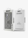 DKNY PU Leather Quilted Stack Logo Zadní Kryt pro iPhone 16 Grey Калъф за телефон