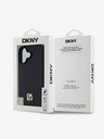 DKNY PU Leather Repeat Pattern Stack Logo MagSafe Zadní Kryt pro iPhone 16 Black Калъф за телефон