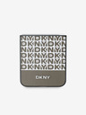 DKNY PU Leather Repeat Pattern Bottom Stripe Zadní Kryt pro Samsung Galaxy Z Flip 6 Brown Калъф за телефон