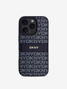 DKNY PU Leather Repeat Pattern Tonal Stripe Zadní Kryt pro iPhone 16 Pro Max Blue Калъф за телефон