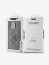 DKNY PU Leather Quilted Stack Logo Zadní Kryt pro iPhone 16 Pro Grey Калъф за телефон