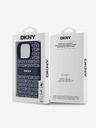 DKNY PU Leather Repeat Pattern Tonal Stripe Zadní Kryt pro iPhone 16 Pro Blue Калъф за телефон