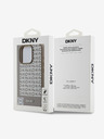 DKNY PU Leather Repeat Pattern Bottom Stripe MagSafe Zadní Kryt pro iPhone 16 Pro Max Brown Калъф за телефон