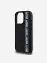 DKNY 3D Rubber Repeat Logo Line Zadní Kryt pro iPhone 16 Pro Black Калъф за телефон