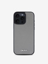 DKNY PU Leather Silver Metal Logo Magsafe Zadní Kryt pro iPhone 16 Pro Max Grey Калъф за телефон