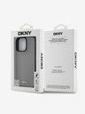 DKNY PU Leather Silver Metal Logo Magsafe Zadní Kryt pro iPhone 16 Pro Max Grey Калъф за телефон