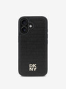 DKNY PU Leather Repeat Pattern Stack Logo MagSafe Zadní Kryt pro iPhone 16 Plus Black Калъф за телефон