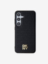 DKNY PU Leather Repeat Pattern Stack Logo Magsafe Zadní Kryt pro Samsung Galaxy S24+ Black Калъф за телефон