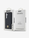 DKNY PU Leather Repeat Pattern Stack Logo Magsafe Zadní Kryt pro Samsung Galaxy S24+ Black Калъф за телефон