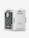 DKNY PU Leather Checkered Pattern and Stripe iPhone 16 Pro Max Black Калъф за телефон