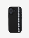 DKNY 3D Rubber Repeat Logo Line iPhone 16 Black Калъф за телефон