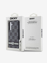 DKNY PU Leather Checkered Pattern and Stripe Samsung Galaxy S24+ Black Калъф за телефон