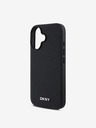 DKNY PU Leather Silver Metal Logo Magsafe iPhone 16 Plus Black Калъф за телефон