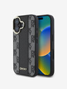 DKNY PU Leather Checkered Pattern Magsafe iPhone 16 Black Калъф за телефон