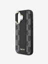 DKNY PU Leather Checkered Pattern Magsafe iPhone 16 Black Калъф за телефон