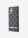 DKNY PU Leather Checkered Pattern and Stripe Samsung Galaxy S24 Ultra Black Калъф за телефон