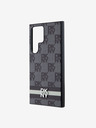 DKNY PU Leather Checkered Pattern and Stripe Samsung Galaxy S24 Ultra Black Калъф за телефон