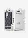 DKNY PU Leather Checkered Pattern and Stripe Samsung Galaxy S24 Ultra Black Калъф за телефон