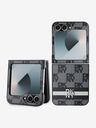 DKNY PU Leather Checkered Pattern and Stripe Samsung Galaxy Z Flip 6 Black Калъф за телефон