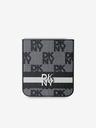 DKNY PU Leather Checkered Pattern and Stripe Samsung Galaxy Z Flip 6 Black Калъф за телефон