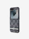 DKNY PU Leather Checkered Pattern and Stripe Samsung Galaxy Z Flip 6 Black Калъф за телефон