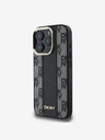 DKNY PU Leather Checkered Pattern Magsafe iPhone 16 Pro Black Калъф за телефон