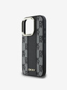 DKNY PU Leather Checkered Pattern Magsafe iPhone 16 Pro Black Калъф за телефон