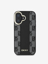 DKNY PU Leather Checkered Pattern Magsafe iPhone 16 Plus Black Калъф за телефон