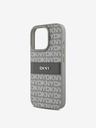 DKNY PU Leather Repeat Pattern Tonal Stripe iPhone 16 Pro Beige Калъф за телефон