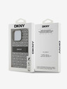 DKNY PU Leather Repeat Pattern Tonal Stripe iPhone 16 Pro Beige Калъф за телефон