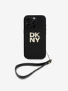 DKNY PU Leather Stack Logo Wrist Strap iPhone 16 Pro Max Black Калъф за телефон