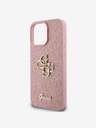 Guess PU Fixed Glitter 4G Metal Logo Zadní Kryt pro iPhone 16 Pro Max Pink Калъф за телефон